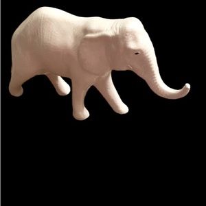 Ceramic white standing elephant